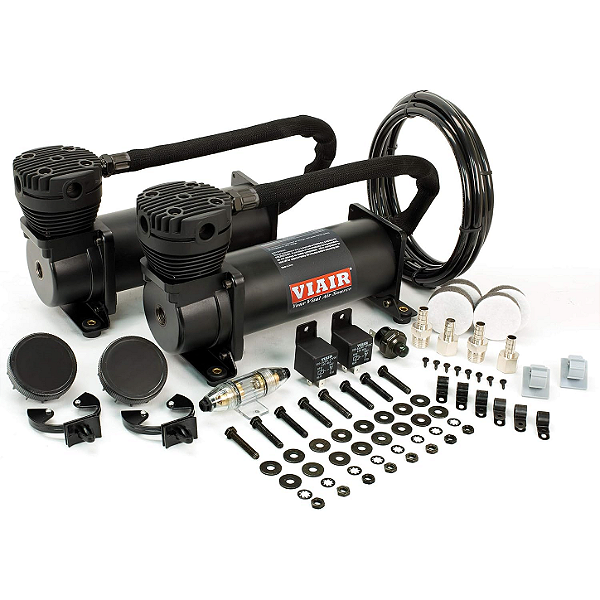 Kit de Compressores Duplos VIAIR 480C Dual Stealth Black (200 PSI) – Pacote Econômico Completo com Pressostato e Relés