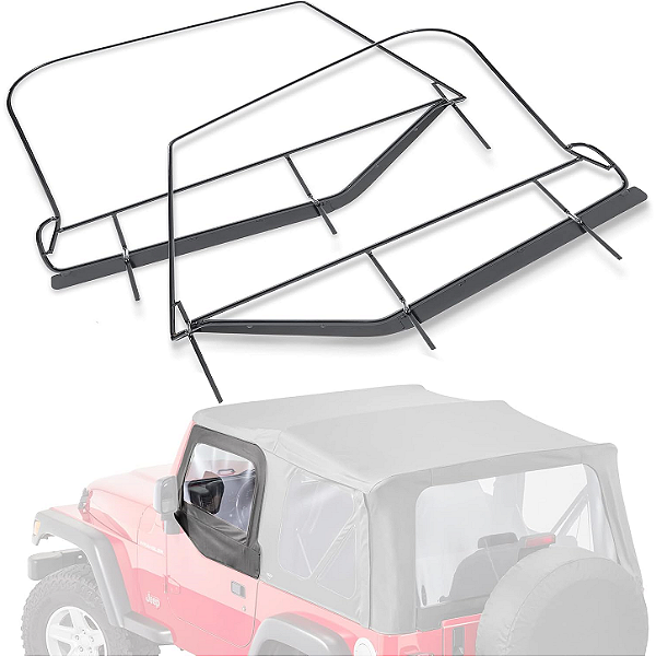 Par de Molduras de Porta Superior em Aço Jeep Wrangler TJ – Estilo Original de Fábrica (OE)