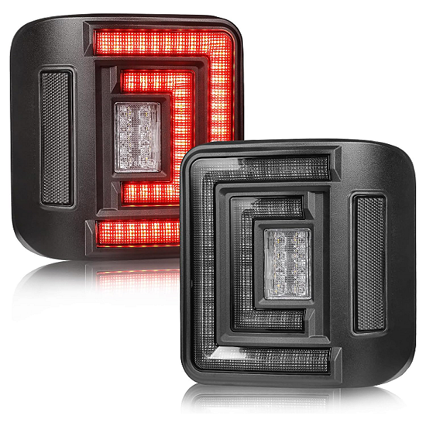 Lanternas Traseiras LED Fume Jeep Wrangler JL 2018-2025 2Pcs