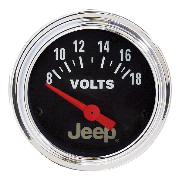 Voltímetro Elétrico Auto Meter 880242 Painel Bateria Jeep 12V 52mm