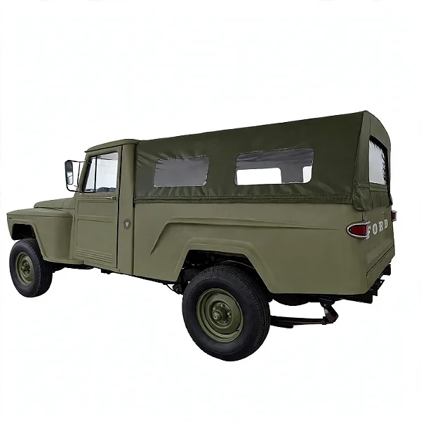 Capota Caçamba Ford Willys F75 Verde Militar 4 Janelas Sanefa