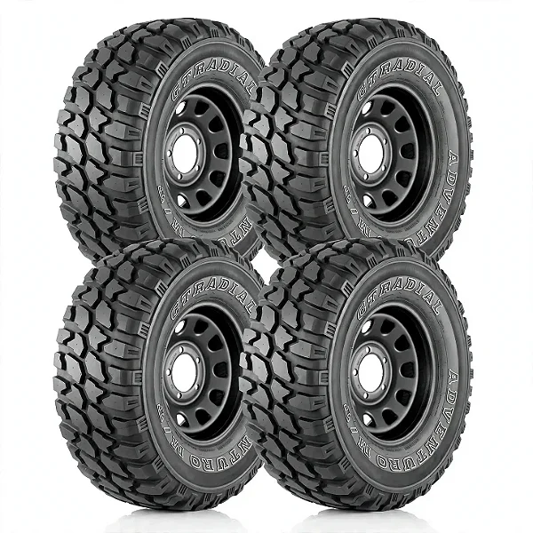 Kit 4 Pneus 33x12.50R15 GT Radial + Rodas Daytona 15x8 6x139.7