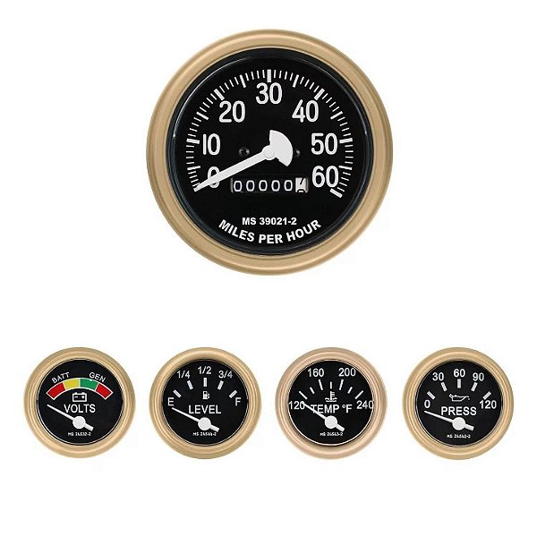 Conjunto de 5 Medidores Humvee HMMWV TAN Mil-Spec 24V