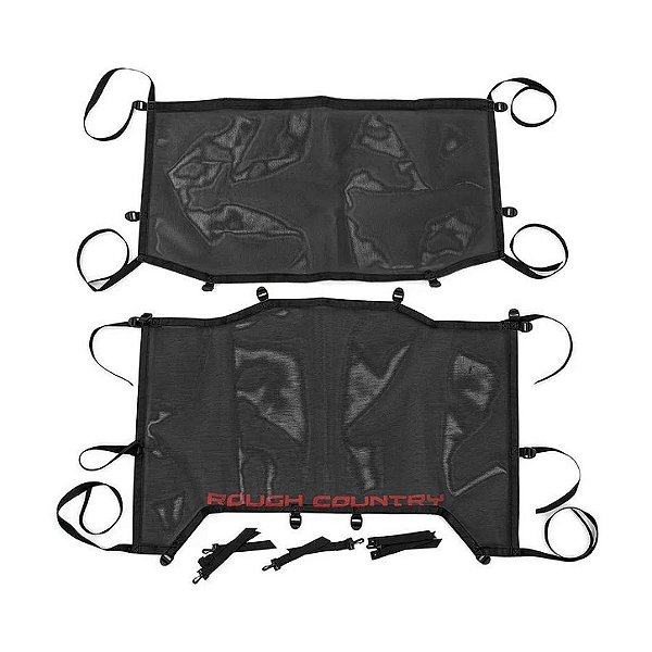 Teto Tela Bikini Top Plus Preto Rough Country Jeep JL 18-23
