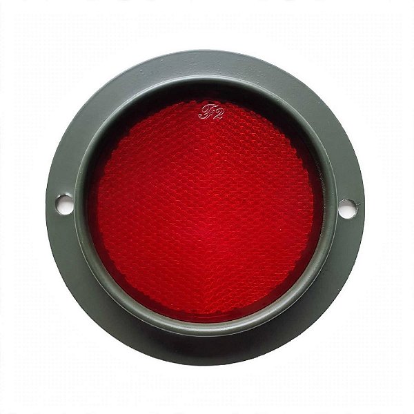 Refletor Metal Vermelho Olho Gato Jeep Caminhao Militar