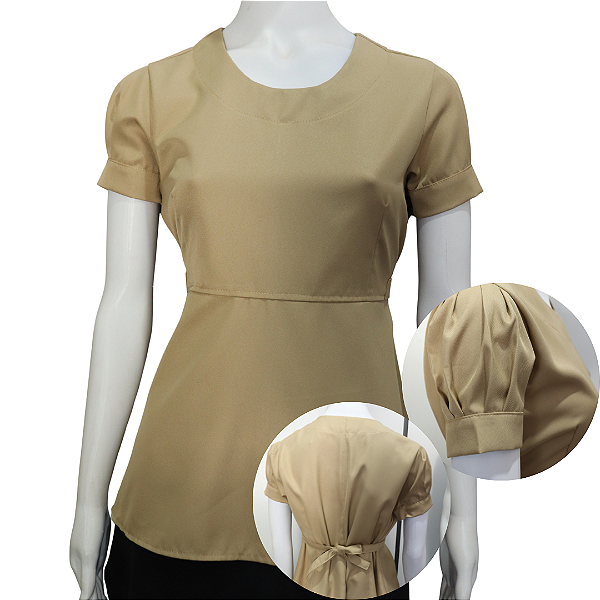 SCRUB DECOTE REDONDO E MANGA COM PREGAS