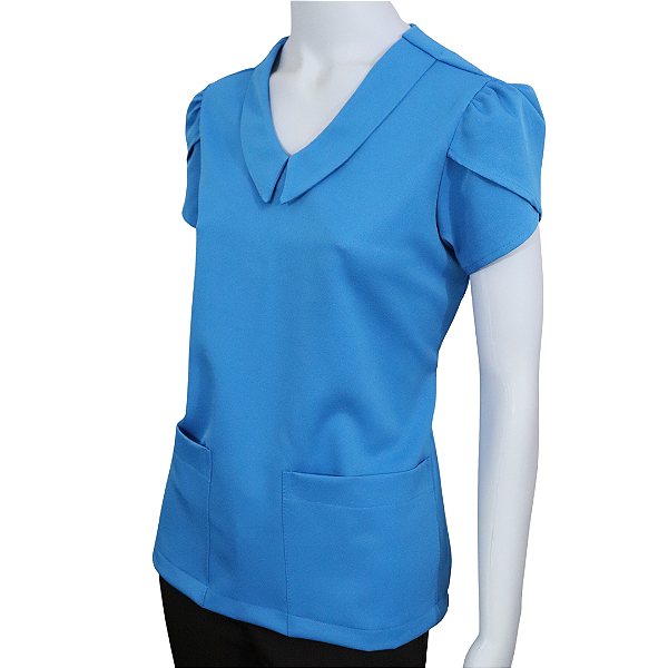 SCRUB COM GOLA E MANGA TULIPA