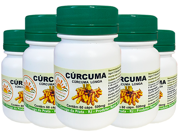 Cúrcuma 500 mg 60 Caps Kit com 5 frascos