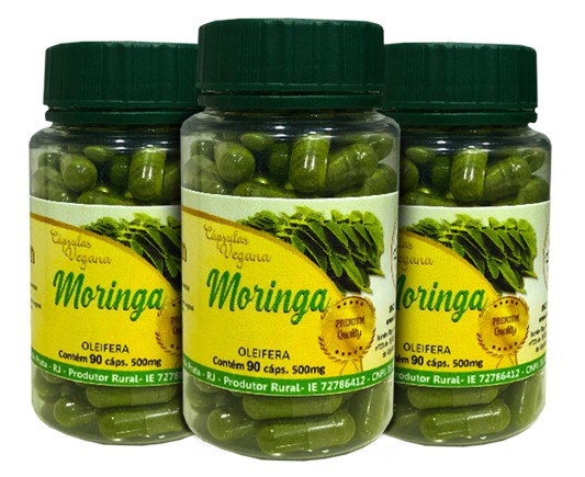 Moringa PREMIUM 500mg -  90 Cápsulas - Kit com 3 frascos