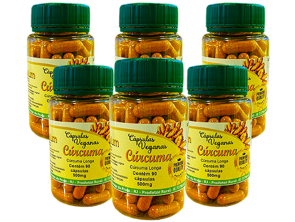 Cúrcuma PREMIUM 500 mg  -  90 Capsulas - Kit com 6 frascos