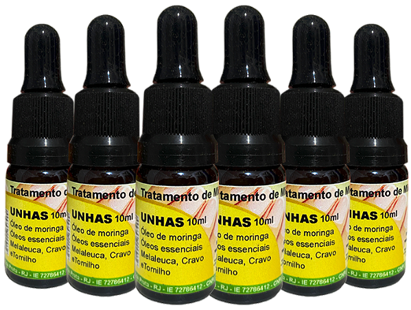 Bela unha 10ml antifúngico natural - Kit com 6 frascos