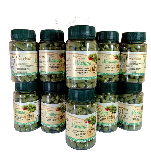 Moringa PREMIUM 500mg 60 Caps Kit com 12 frascos