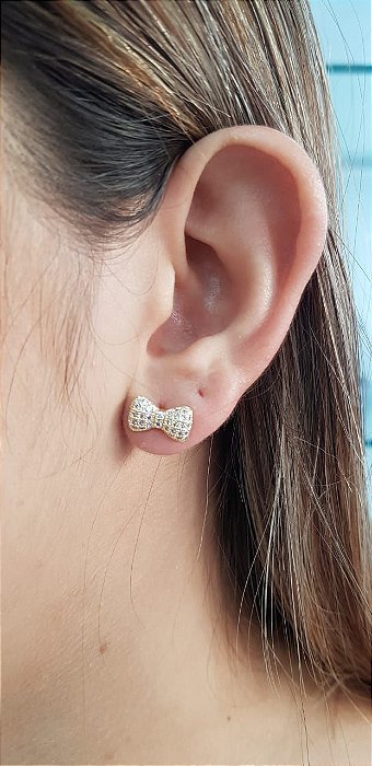 Brinco Laço Semijoia 18k