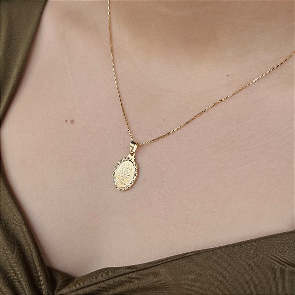 Gargantilha O Senhor é Meu Pastor Semijoia18k - MC93