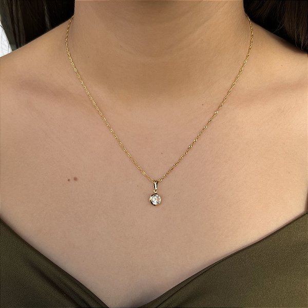 Gargantilha Ponto de Luz Semijoia18k - 45cm - MC68