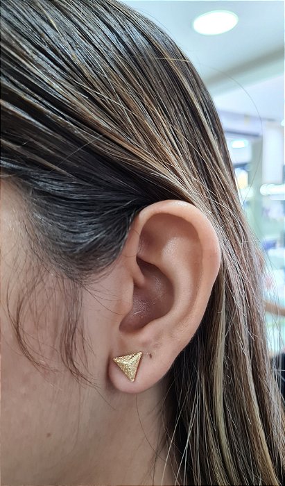 Brincos Triangulo Semijioia 18k