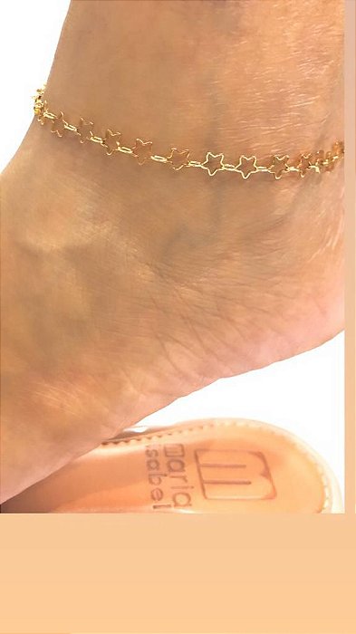 Tornozeleira Estrela Vazada Semijoia 18k - MTZ02