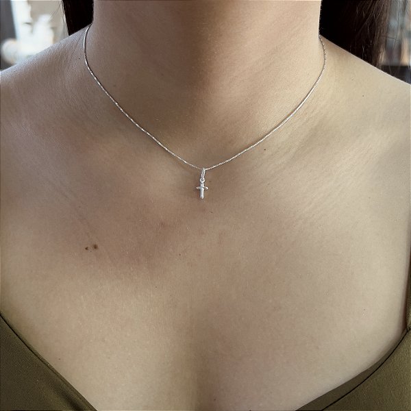 Gargantilha com Crucifixo Prata 925 - 40cm - 10mm - CPR30