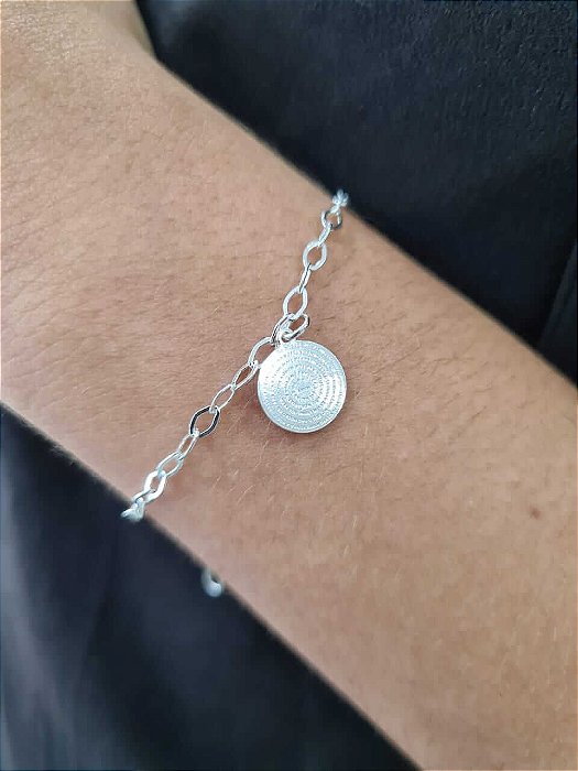 Pulseira com Medalha Pai Nosso Prata 925 - 18cm - PPR50