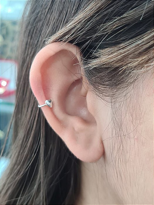 Piercing Fake Coração Prata 925 - Ajustável (un) - BPR132