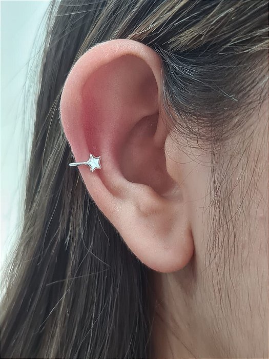 Piercing Fake Estrelinha Prata 925 - Ajustável (unidade) - BPR133