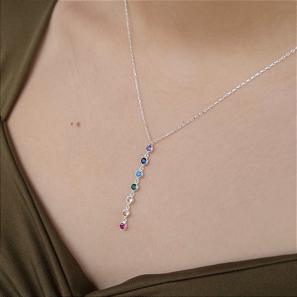 Gargantilha 7 Chakras Prata 925 - 45cm - CPR123