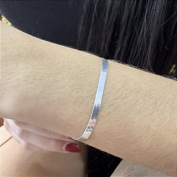 Pulseira Laminada Fio 40 Prata 925 - 18cm - 3mm - PPR65
