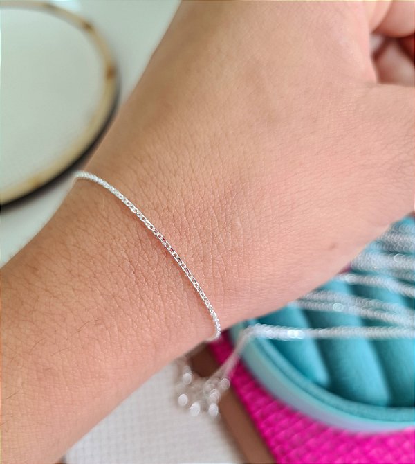 Pulseira Elo Cartier  Feminina Prata 925 -  18,5cm - 0,4g - PPR81