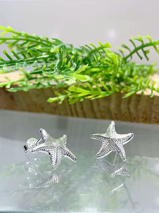 Brincos Estrela do Mar Prata 925 - 12mm - BPR198