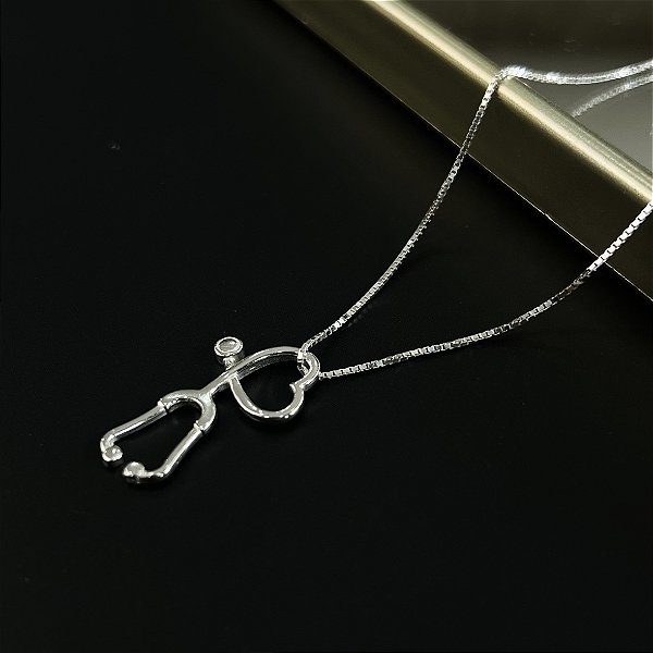 Gargantilha com Pingente Estetoscópio Prata 925 - CPR167