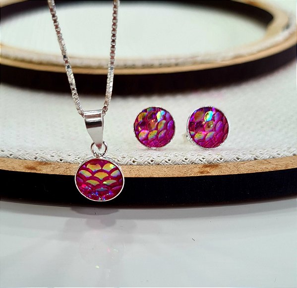 Conjunto Sereia Color Prata 925 - CJPR10