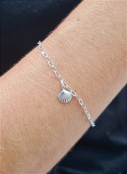 Pulseira Sereismo Concha Prata 925 - 18cm - PPR84
