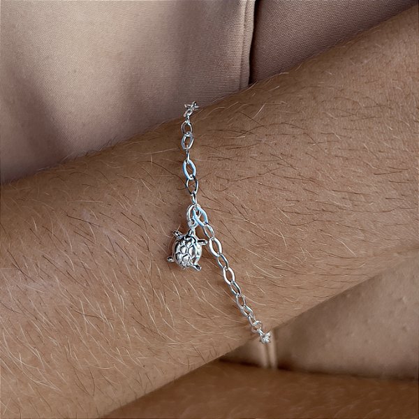 Pulseira com Tartaruga Prata 925 - 18cm - PPR104