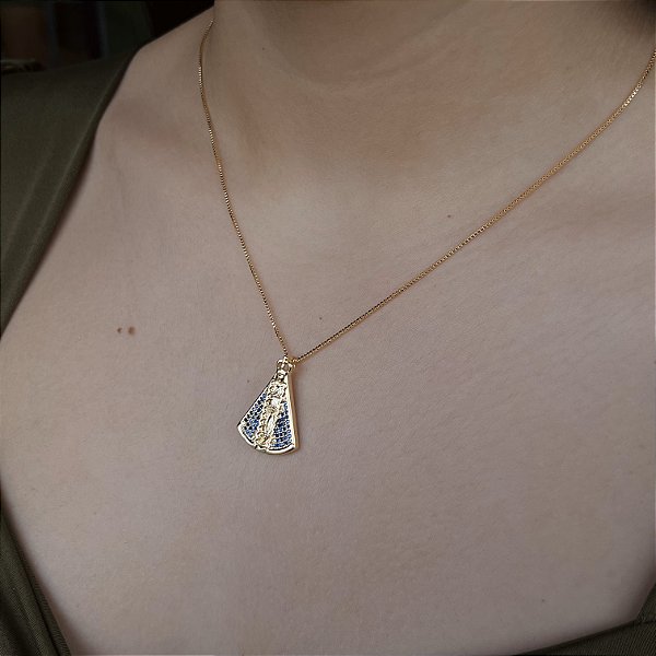 Gargantilha N. Sra. Aparecida Semijoia18k - 45cm+5cm extensor - MC225