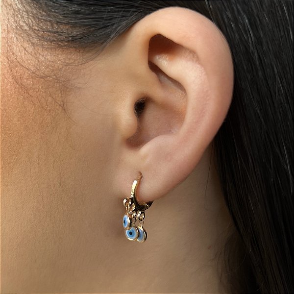 Argolas com Olhos Gregos Semijoia 18k - MB225
