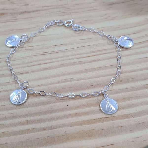 Pulseira Medalhas Nossa Senhora Aparecida Prata 925 - PPR171
