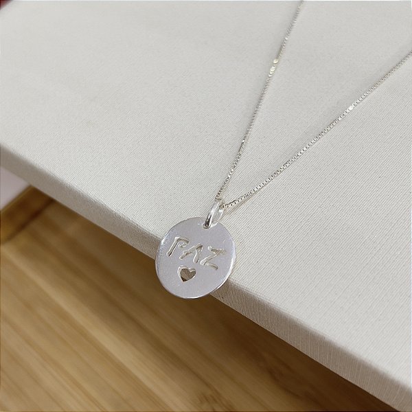 Gargantilha com Pingente Paz Prata 925 - CPR270