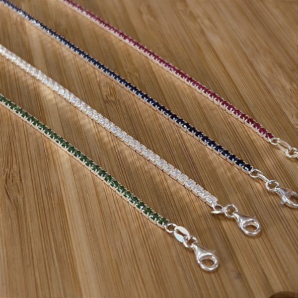 Pulseira Riviera Prata 925 com Pedras Zircônias - PPR172