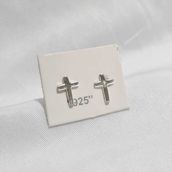 Brincos Crucifixo Prata 925 - 5mm - BPR313