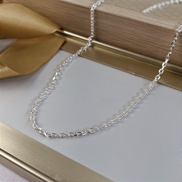 Corrente Masculina Elo Cartier Laminada Prata 925 60cm 3mm - CPR365