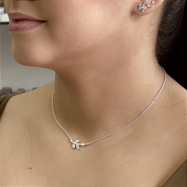 Conjunto com Zircônias Prata 925 - 45cm - CJPR40