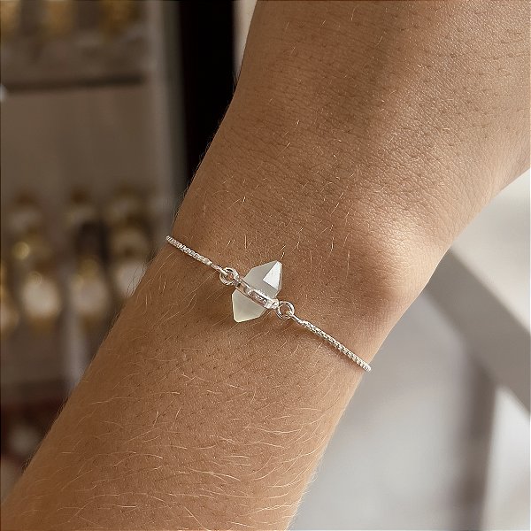 Pulseira com Pedra Natural Prata 925 - PPR242 - Regulável