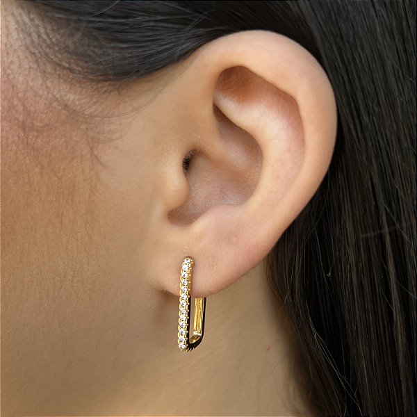 Argolas Cravejadas Semijoia 18k - 18mm - MB472