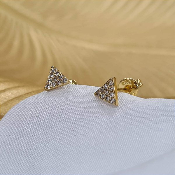 Brincos Pequeno com Zircônias Semijoias 18k - 4mm - MB483