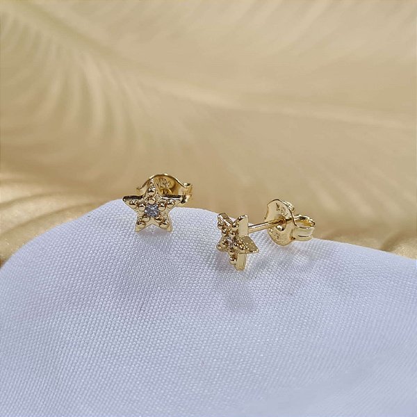 Brincos Estrelinha Semijoia 18k - 4mm - MB480