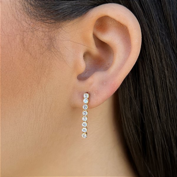 Brincos com Pedras Semijoia 18k - 18mm - MB347
