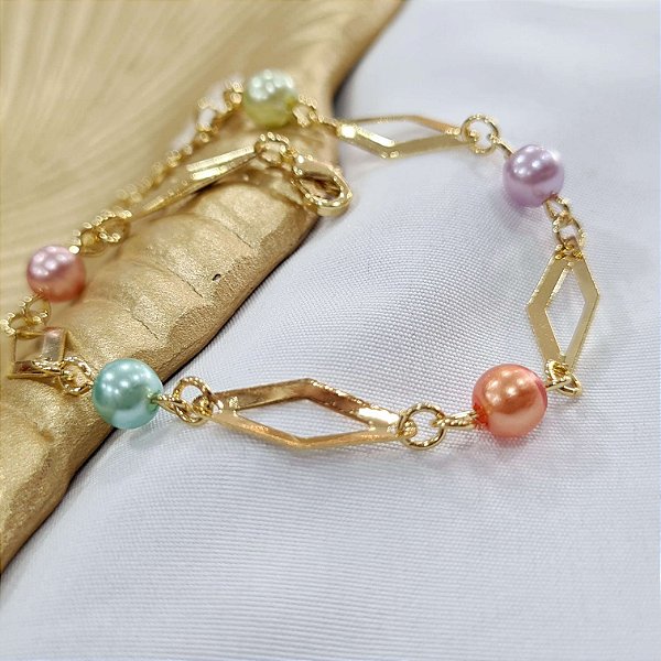 Pulseira Feminina Semijoia 18k - 15cm+7cm - MP60