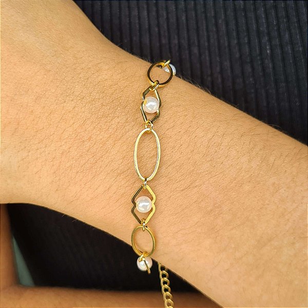 Pulseira Feminina Semijoia 18k - 17cm+4cm - MP55