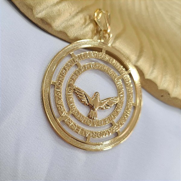 Medalha Espirito Santo Semijoia 18k - 35mm - MPI52
