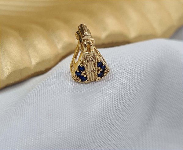 Pingente Nossa Senhora Aparecida Semijoia 18k - 9mm - MPI56